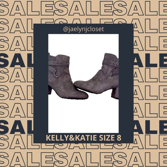 Kelly & Katie Shoes - Kelly and Katie Gray Suede Microfiber Ankle Boots